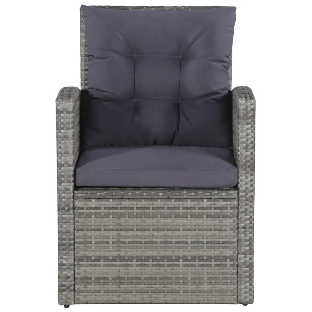 vidaXL 6 Piece Garden Lounge Set with Cushions Poly Rattan Gray, 43960. Picture 5