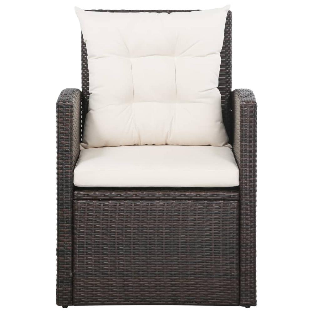 vidaXL 5 Piece Garden Lounge Set with Cushions Poly Rattan Brown, 43973. Picture 5