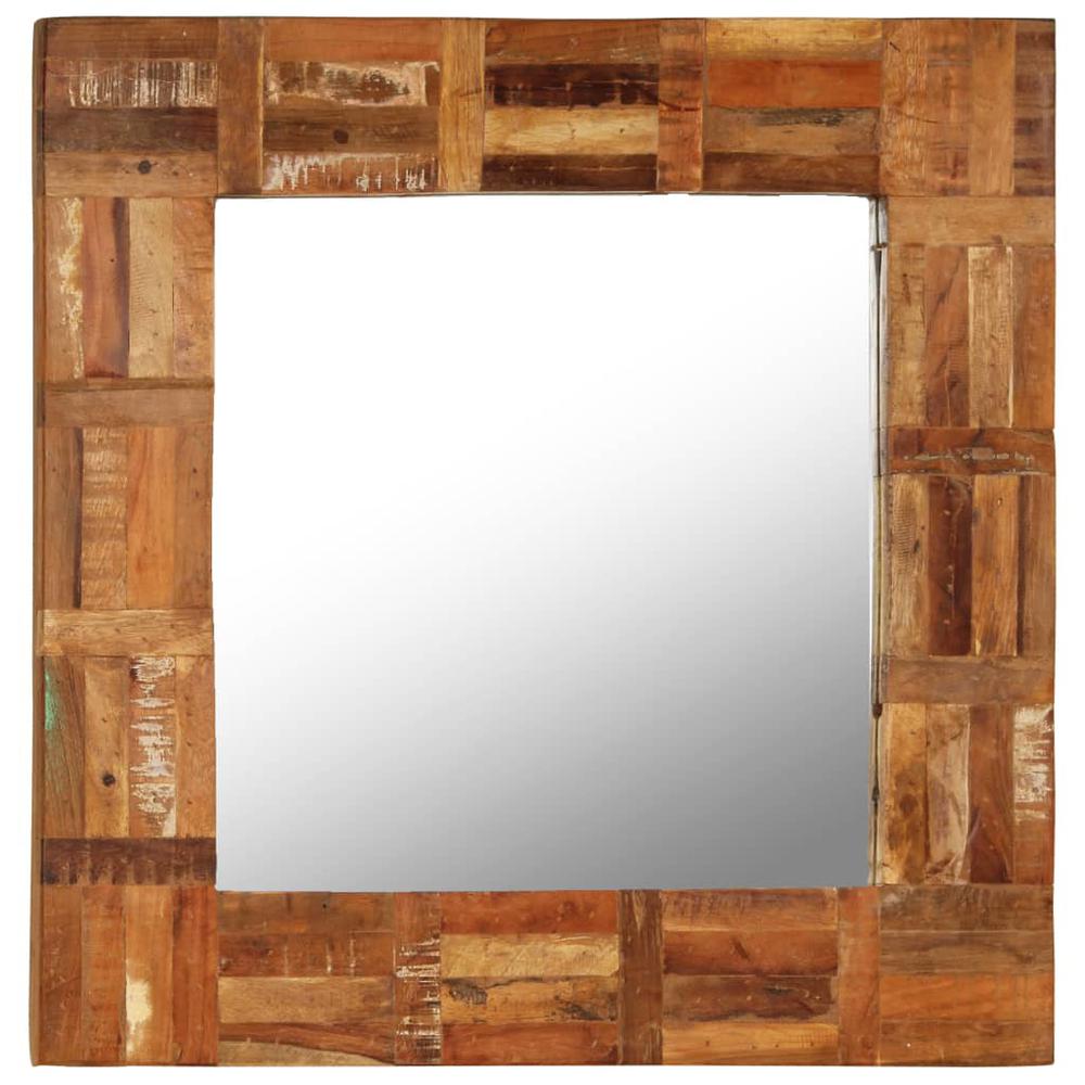 vidaXL Wall Mirror Solid Reclaimed Wood 23.6"x23.6", 246417. Picture 1
