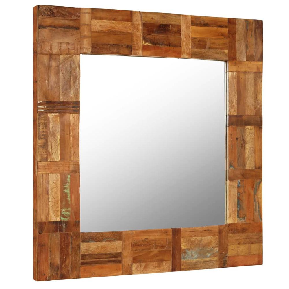 vidaXL Wall Mirror Solid Reclaimed Wood 23.6"x23.6", 246417. Picture 2
