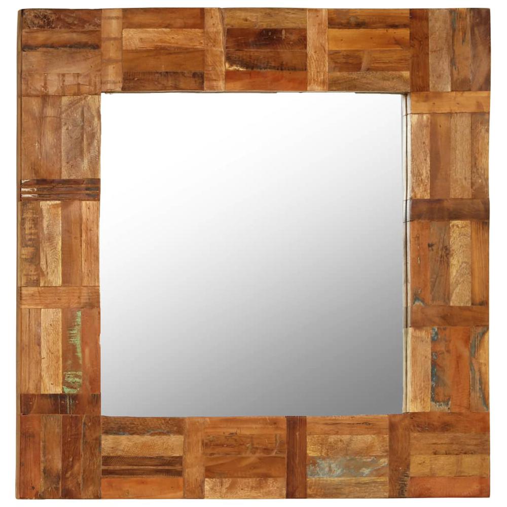 vidaXL Wall Mirror Solid Reclaimed Wood 23.6"x23.6", 246417. Picture 3