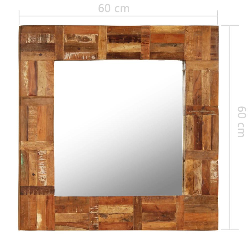 vidaXL Wall Mirror Solid Reclaimed Wood 23.6"x23.6", 246417. Picture 7