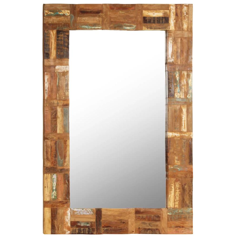 vidaXL Wall Mirror Solid Reclaimed Wood 23.6"x35.4", 246418. Picture 1
