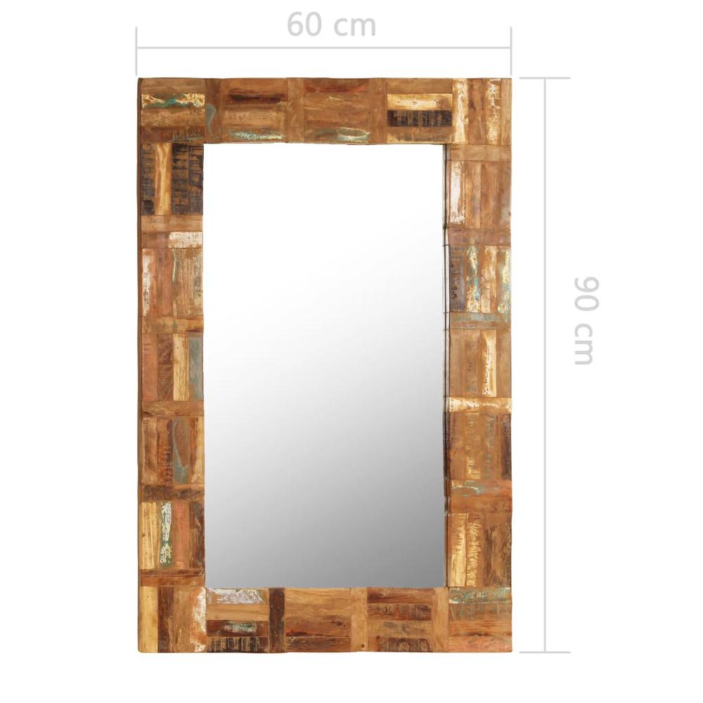 vidaXL Wall Mirror Solid Reclaimed Wood 23.6"x35.4", 246418. Picture 6