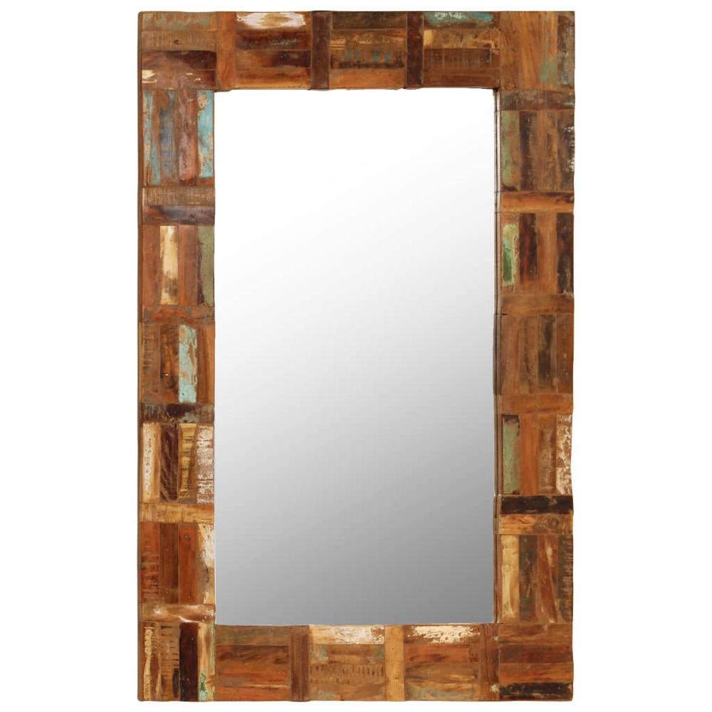 vidaXL Wall Mirror Solid Reclaimed Wood 23.6"x35.4", 246418. Picture 7