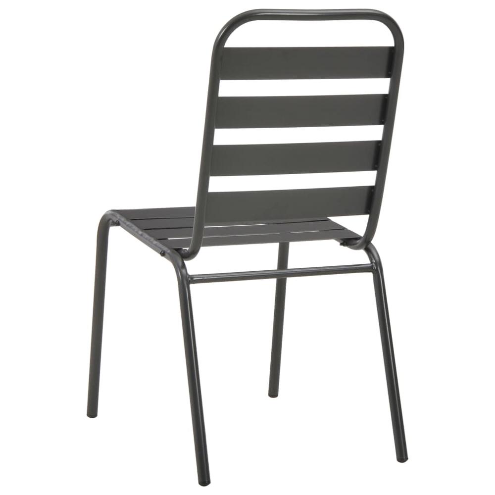 vidaXL Stackable Outdoor Chairs 2 pcs Steel Gray, 44257. Picture 5