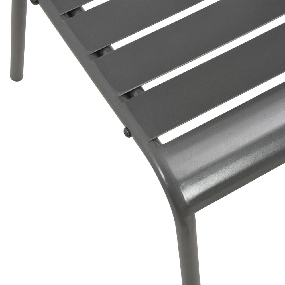vidaXL Stackable Outdoor Chairs 2 pcs Steel Gray, 44257. Picture 6