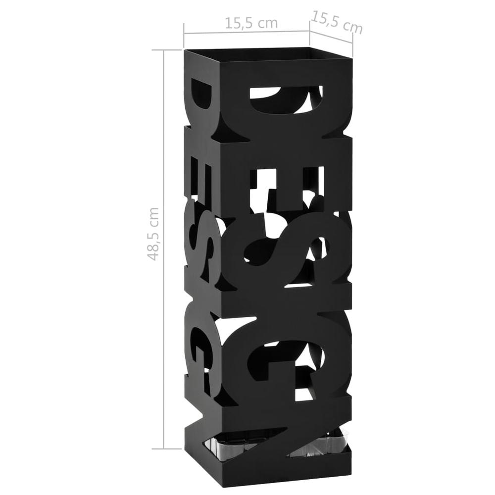 vidaXL Umbrella Stand Design Steel Black. Picture 5