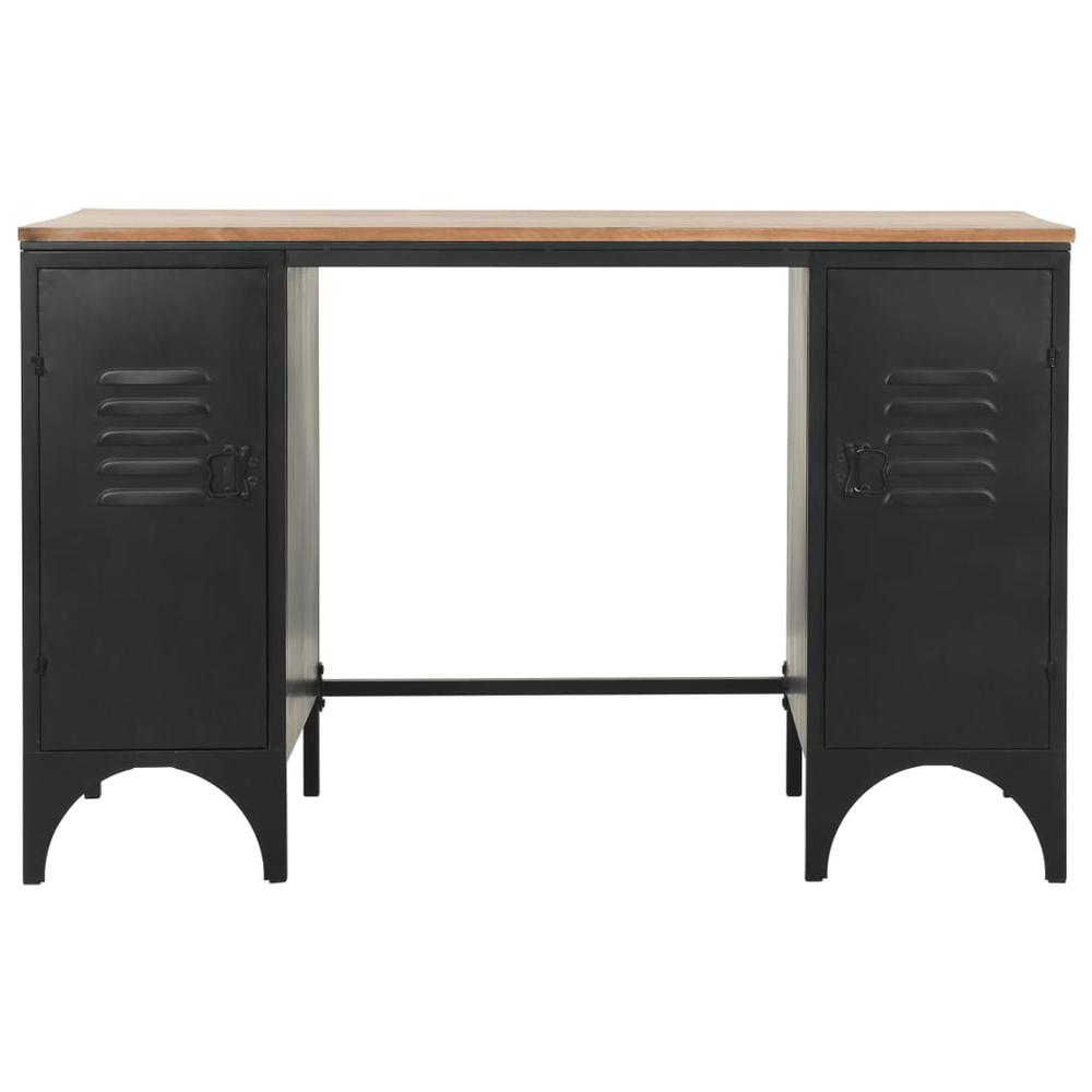 vidaXL Double Pedestal Desk Solid Firwood and Steel 47.2"x19.6"x29.9", 246422. Picture 5