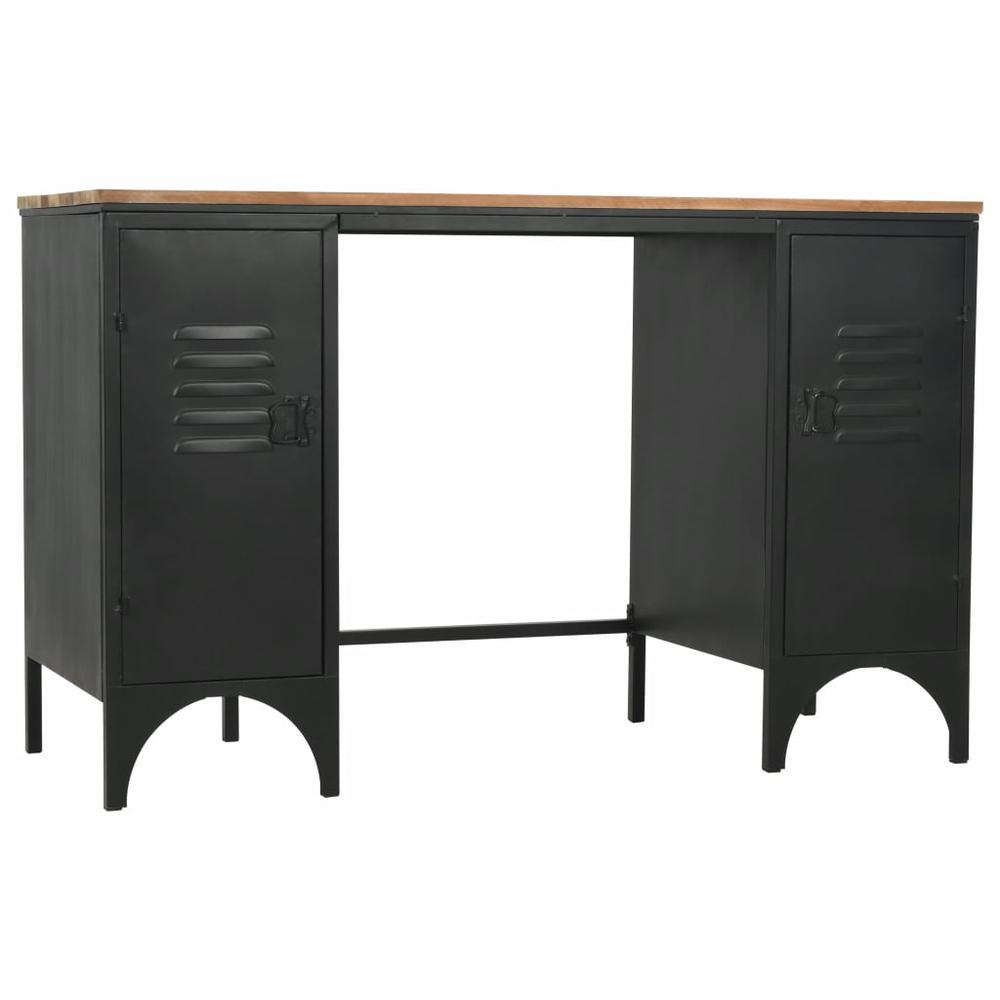 vidaXL Double Pedestal Desk Solid Firwood and Steel 47.2"x19.6"x29.9", 246422. Picture 7