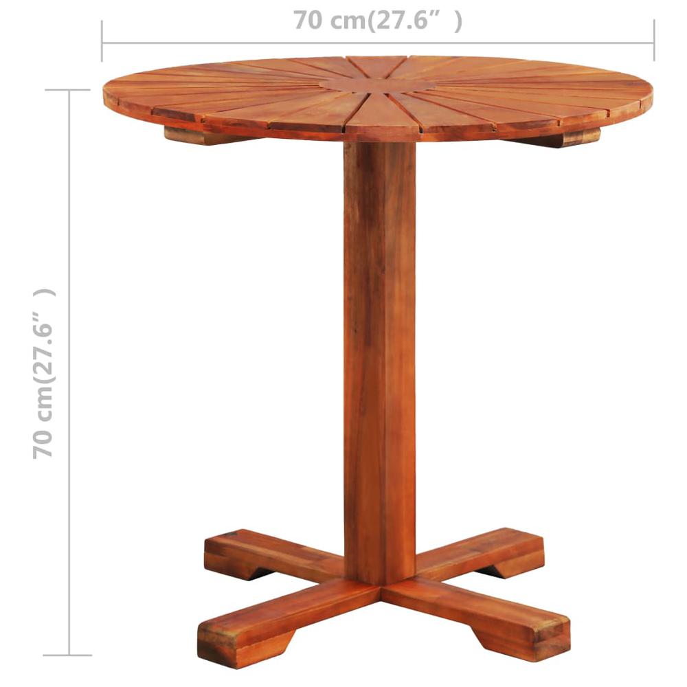 vidaXL Bistro Table 27.6"x27.6" Solid Acacia Wood, 44037. Picture 6