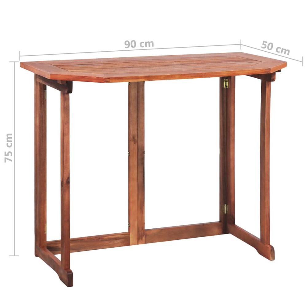 vidaXL Bistro Table 35.4"x19.7"x29.5" Solid Acacia Wood, 44039. Picture 8