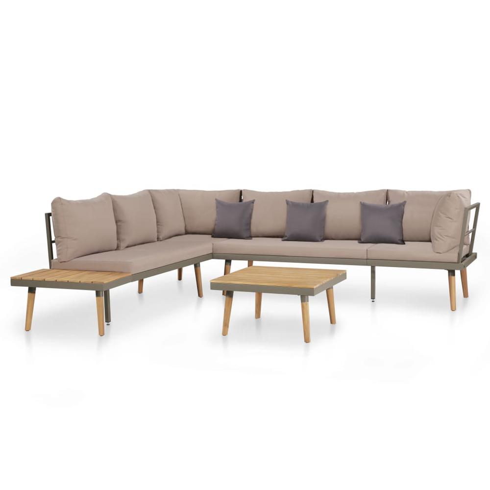vidaXL 4 Piece Garden Lounge Set with Cushions Solid Acacia Wood Brown, 44239. The main picture.