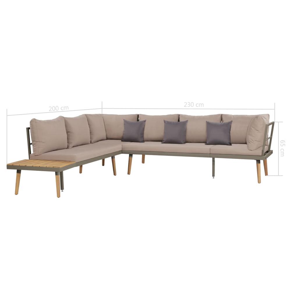 vidaXL 4 Piece Garden Lounge Set with Cushions Solid Acacia Wood Brown, 44239. Picture 7