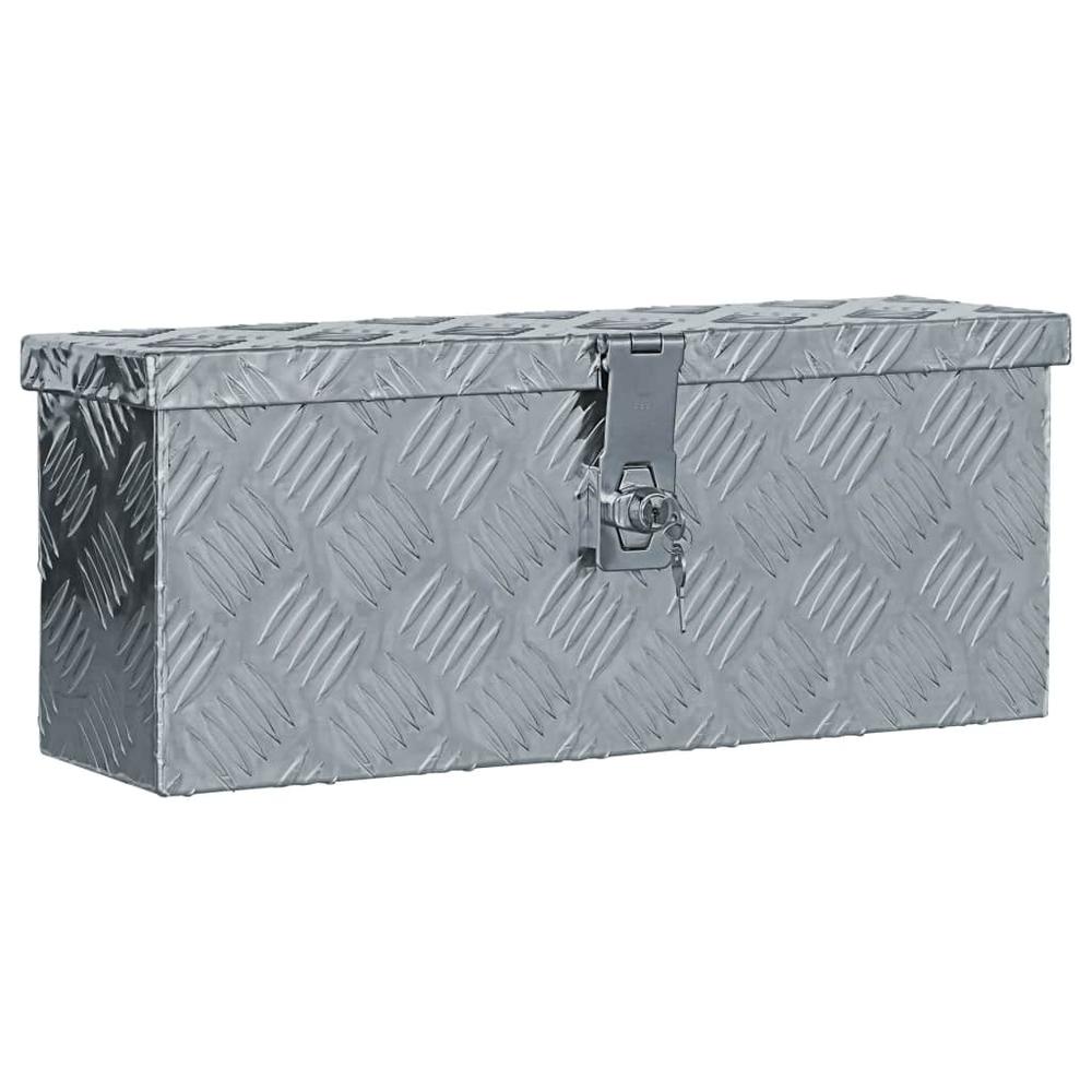 vidaXL Aluminum Box 19.1"x5.5"x7.9" Silver, 142935. Picture 1