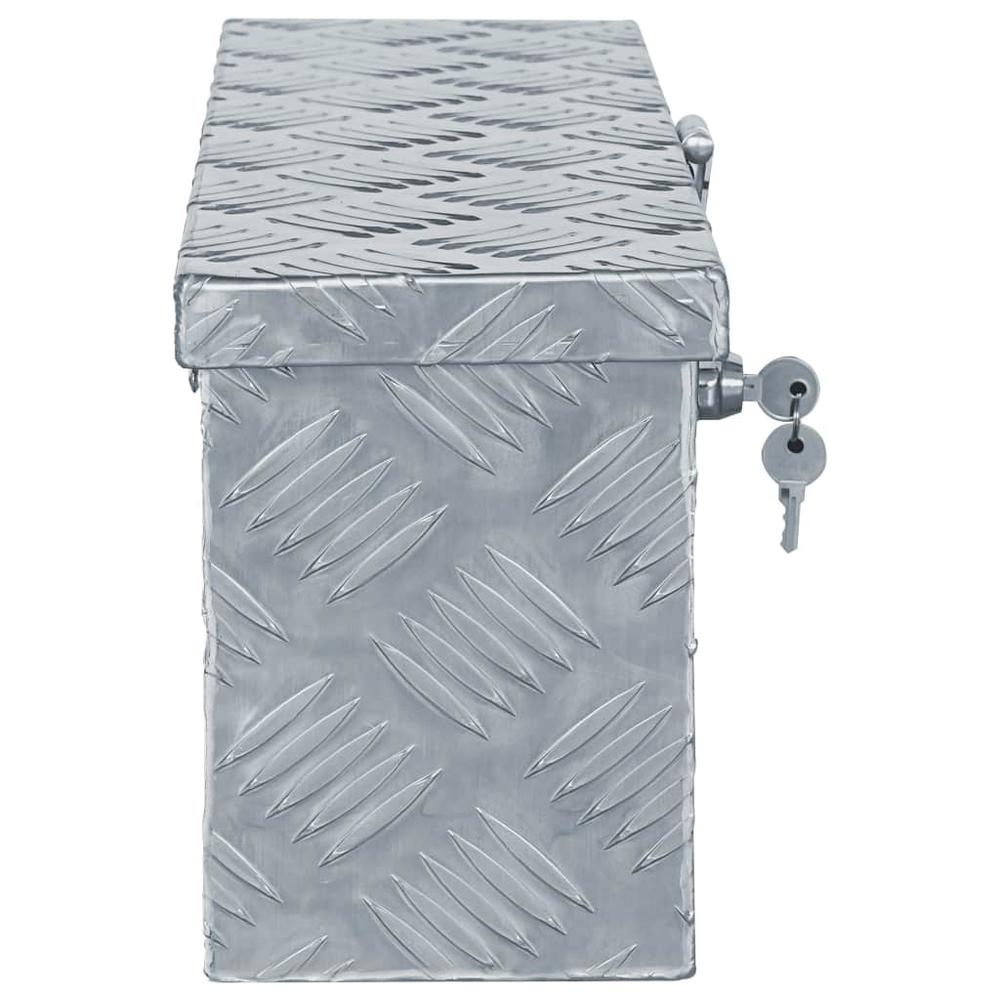 vidaXL Aluminum Box 19.1"x5.5"x7.9" Silver, 142935. Picture 2