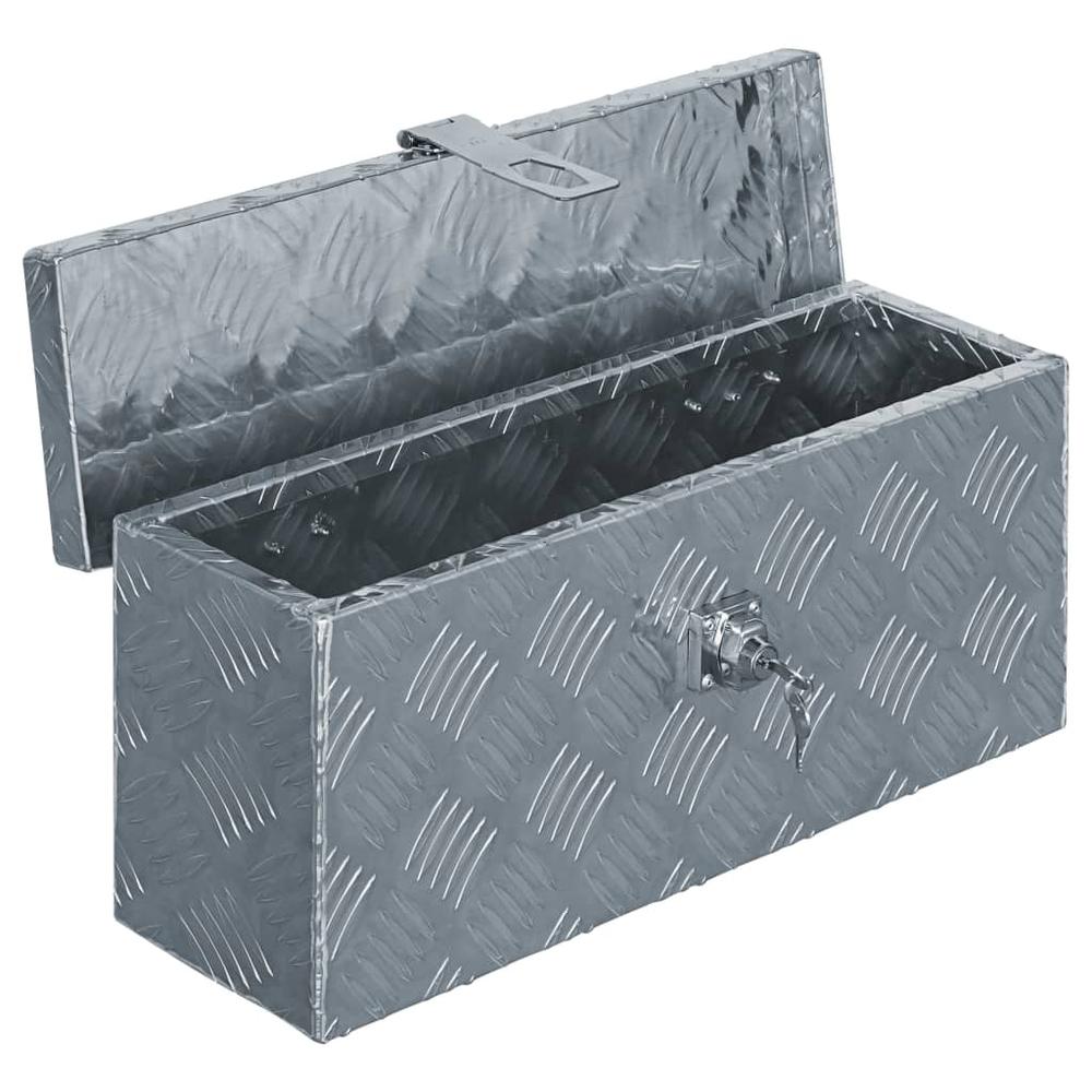 vidaXL Aluminum Box 19.1"x5.5"x7.9" Silver, 142935. Picture 4