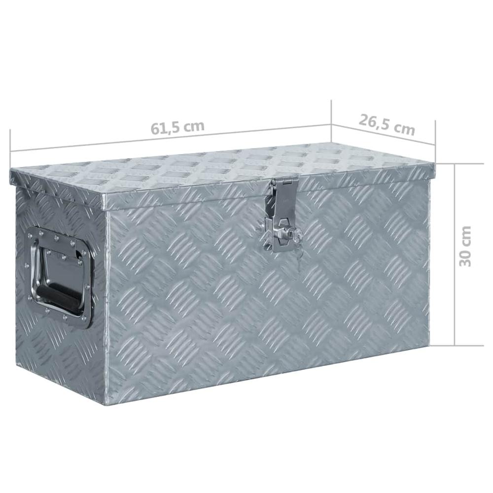 vidaXL Aluminum Box 21.2"x10.4"x11.8" Silver, 142936. Picture 7