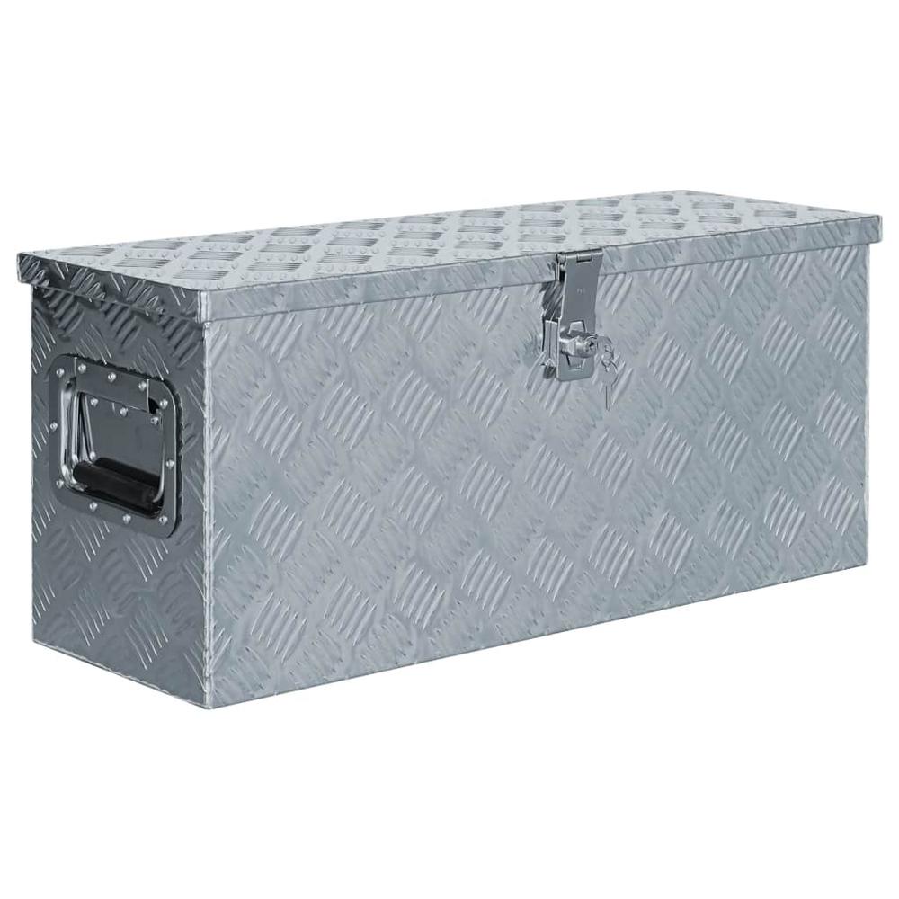 vidaXL Aluminum Box 30.1"x10.4"x13" Silver, 142938. Picture 1