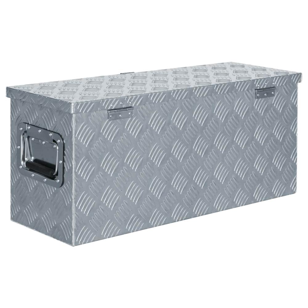 vidaXL Aluminum Box 30.1"x10.4"x13" Silver, 142938. Picture 3