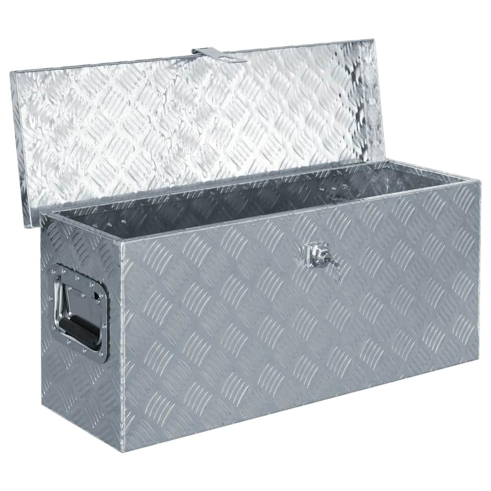 vidaXL Aluminum Box 30.1"x10.4"x13" Silver, 142938. Picture 4