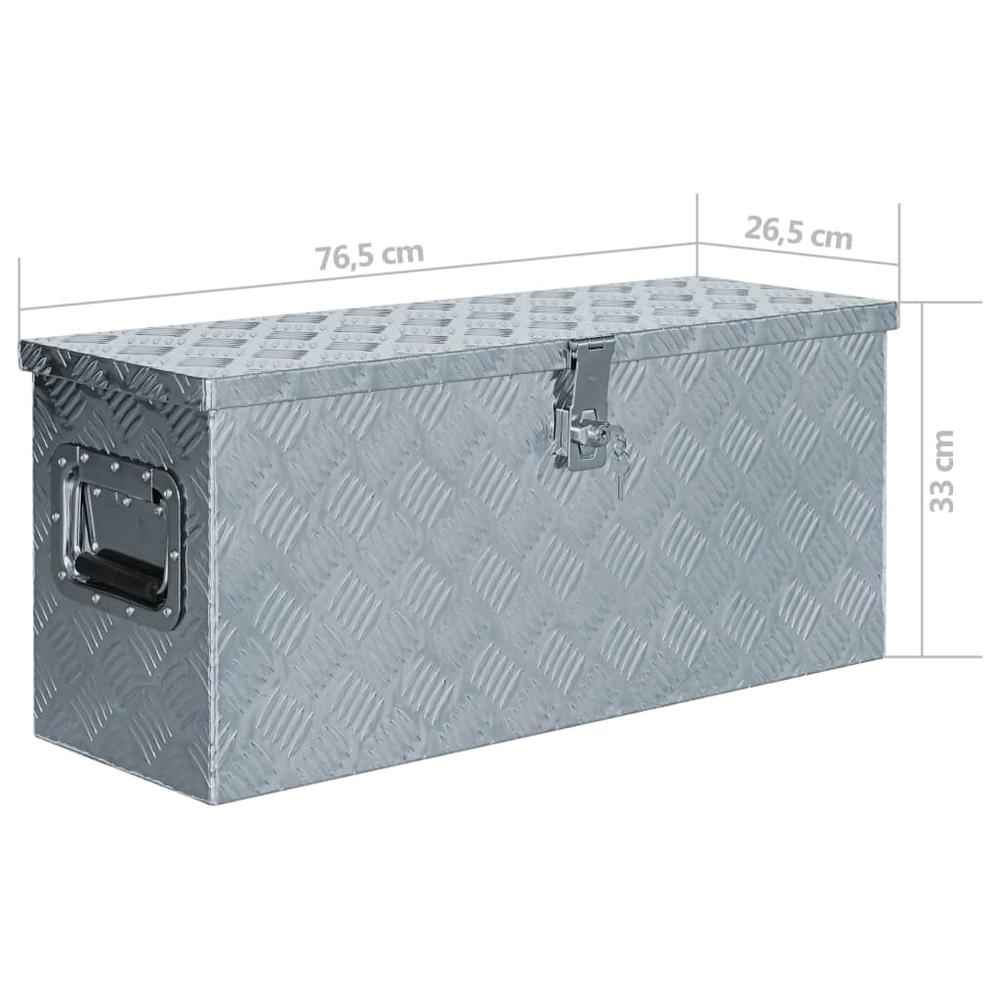vidaXL Aluminum Box 30.1"x10.4"x13" Silver, 142938. Picture 7