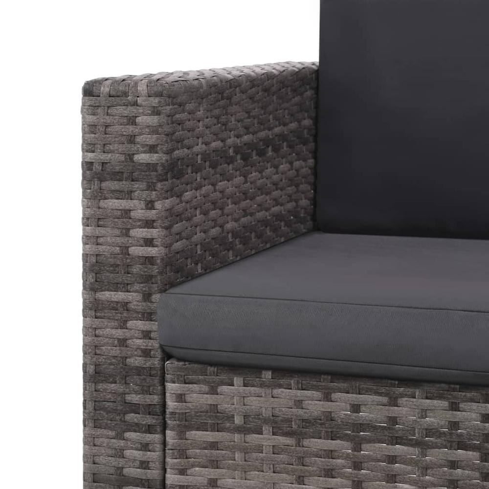 vidaXL 2 Piece Garden Lounge Set with Cushions Poly Rattan Gray, 44422. Picture 6