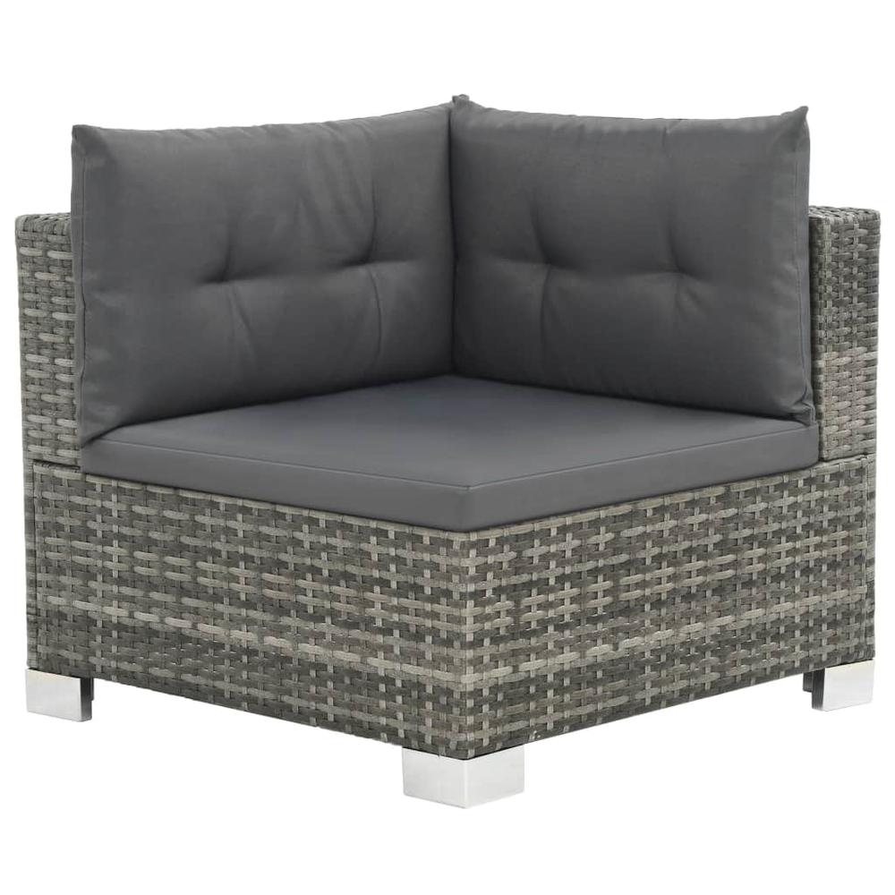 vidaXL 10 Piece Garden Lounge Set with Cushions Poly Rattan Gray, 44426. Picture 2