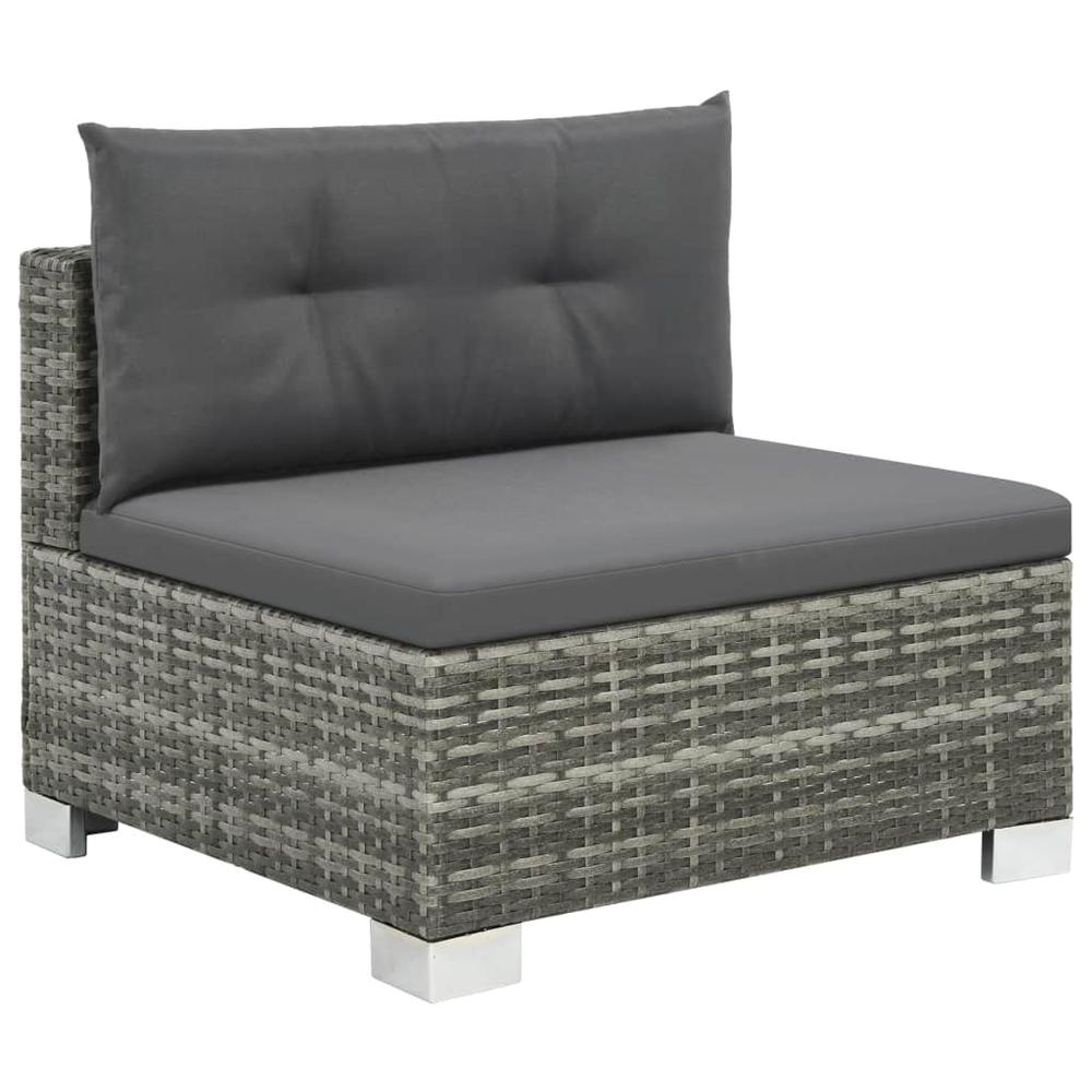 vidaXL 10 Piece Garden Lounge Set with Cushions Poly Rattan Gray, 44426. Picture 3