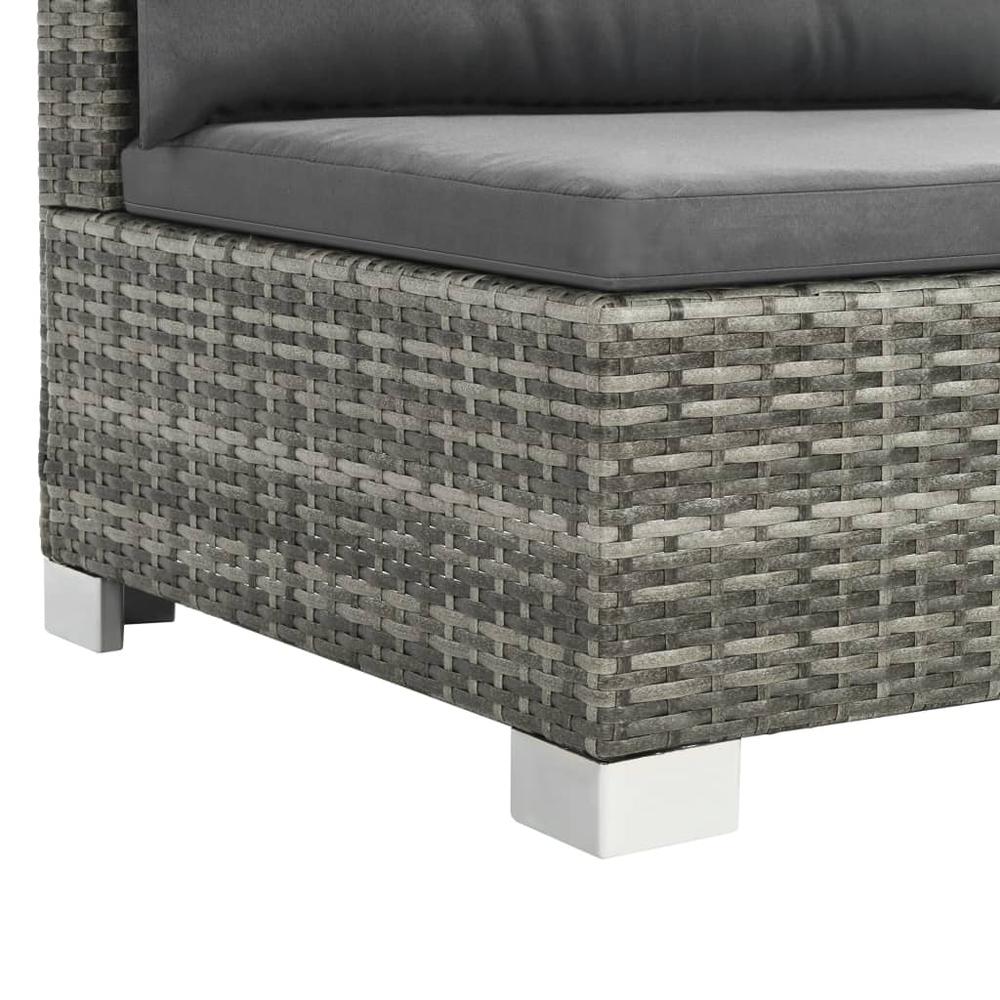 vidaXL 10 Piece Garden Lounge Set with Cushions Poly Rattan Gray, 44426. Picture 5