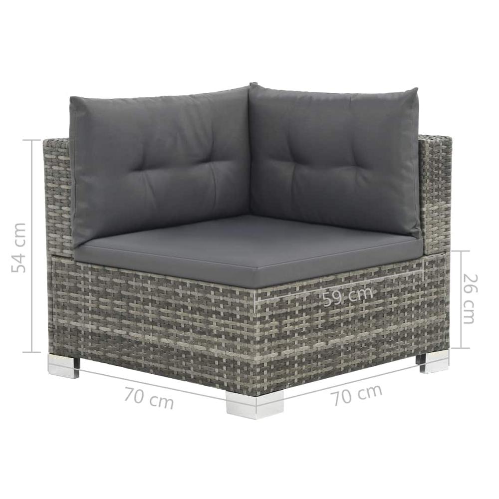 vidaXL 10 Piece Garden Lounge Set with Cushions Poly Rattan Gray, 44426. Picture 7