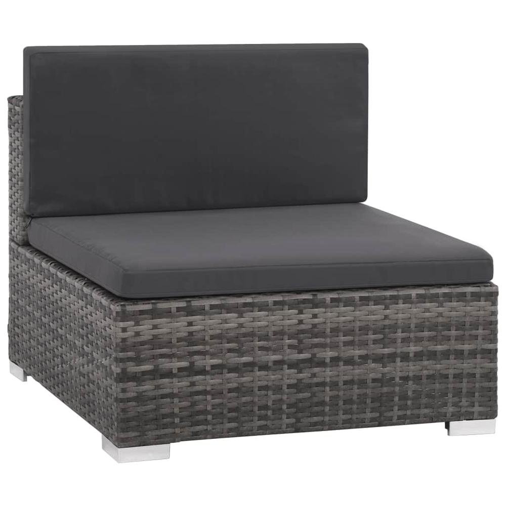 vidaXL 8 Piece Garden Lounge Set with Cushions Poly Rattan Gray, 44429. Picture 7