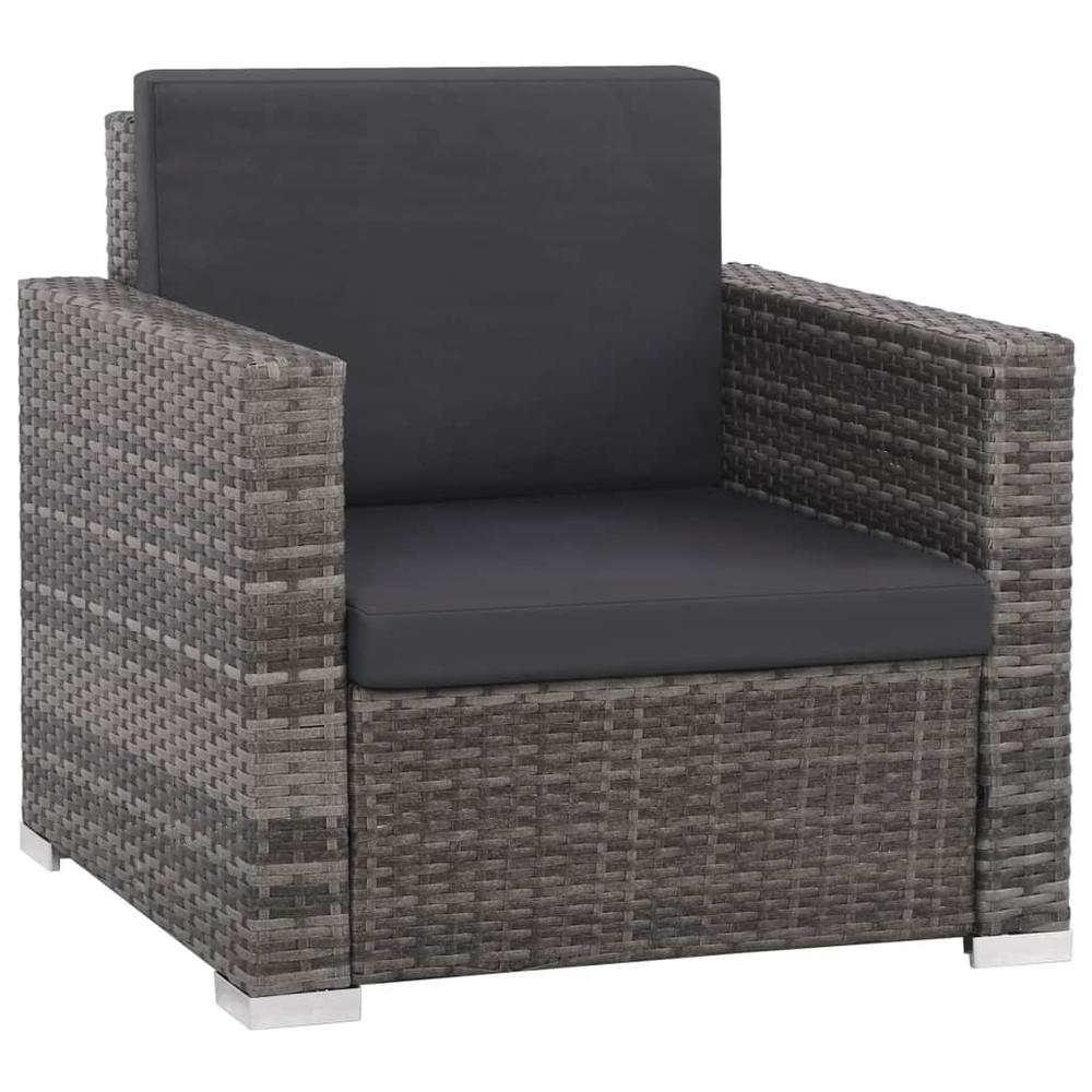 vidaXL 12 Piece Garden Lounge Set with Cushions Poly Rattan Gray, 44430. Picture 2