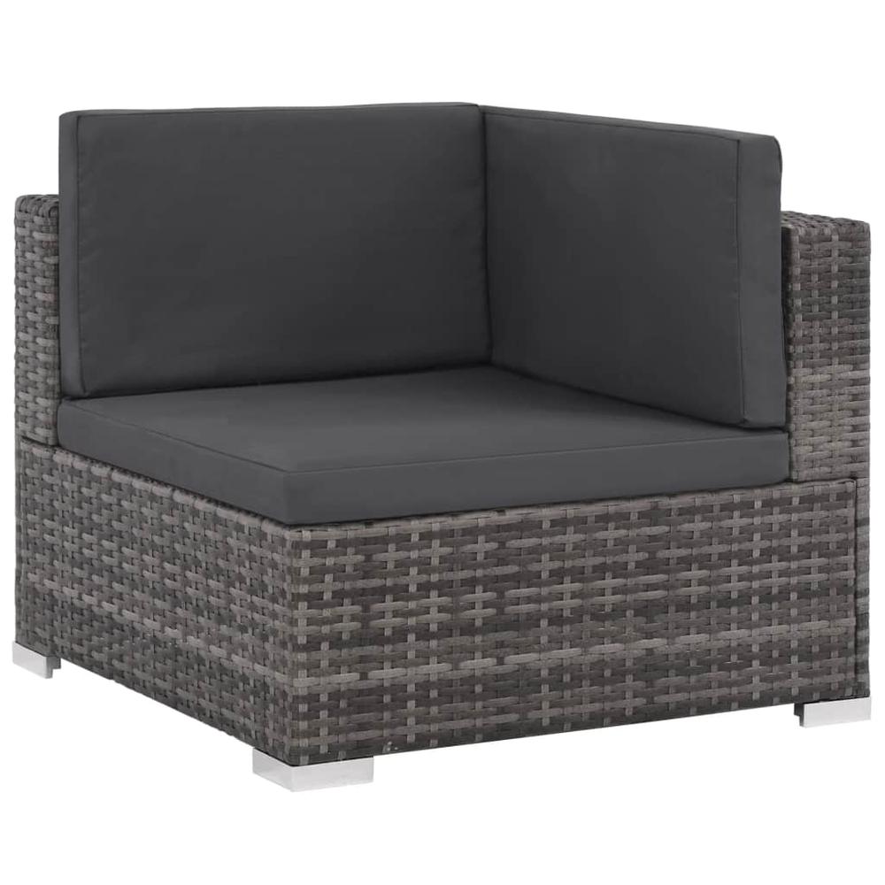 vidaXL 12 Piece Garden Lounge Set with Cushions Poly Rattan Gray, 44430. Picture 3