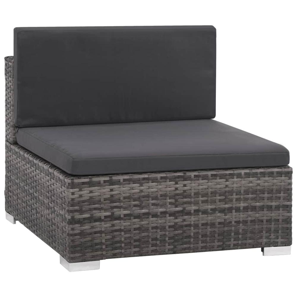 vidaXL 12 Piece Garden Lounge Set with Cushions Poly Rattan Gray, 44430. Picture 4