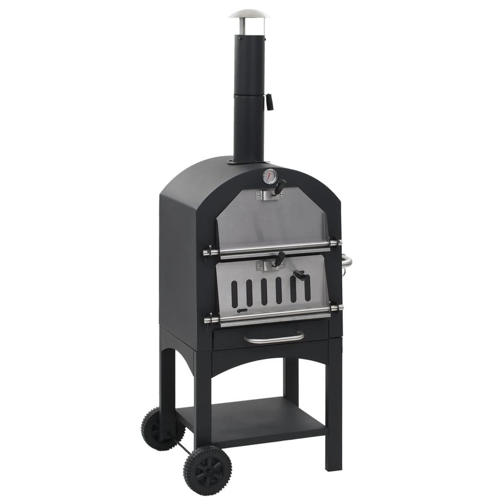 vidaXL Charcoal Fired Outdoor Pizza Oven with Fireclay Stone, 44279. Picture 1