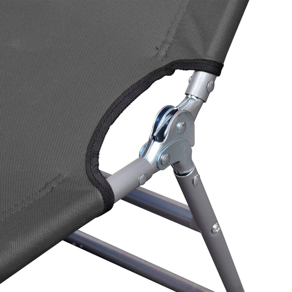 vidaXL Foldable Sunlounger with Adjustable Backrest Gray, 44293. Picture 5