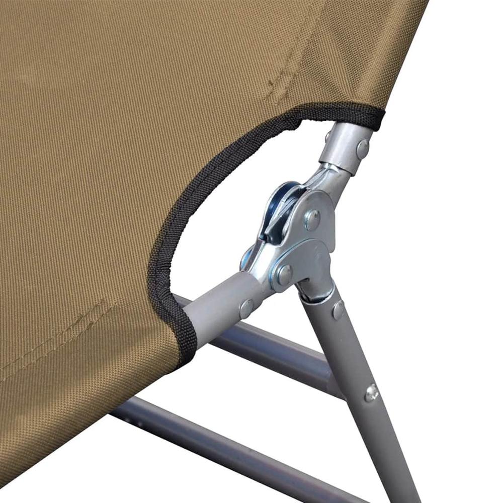vidaXL Foldable Sunlounger with Adjustable Backrest Taupe, 44294. Picture 5
