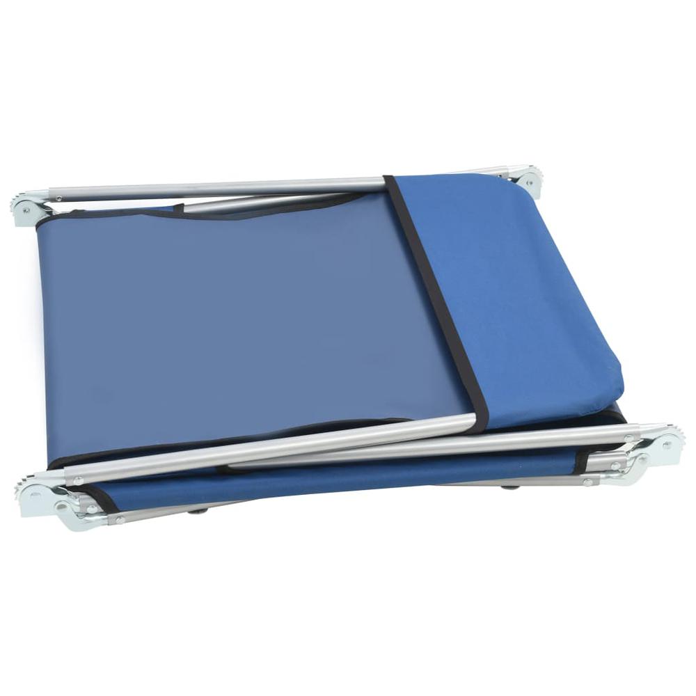 vidaXL Folding Sun Loungers 2 pcs Steel and Fabric Blue, 44299. Picture 5