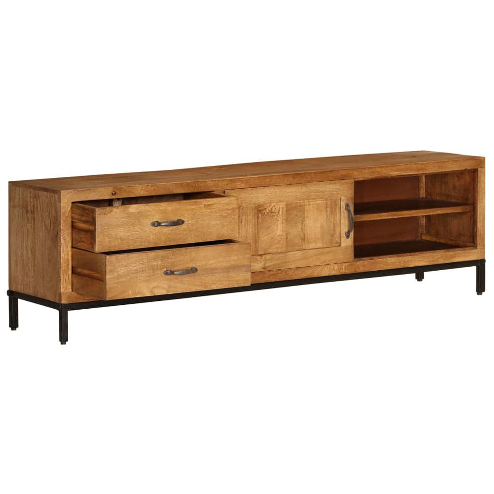vidaXL TV Cabinet Solid Mango Wood 55.1"x11.8"x15.7", 246786. Picture 5