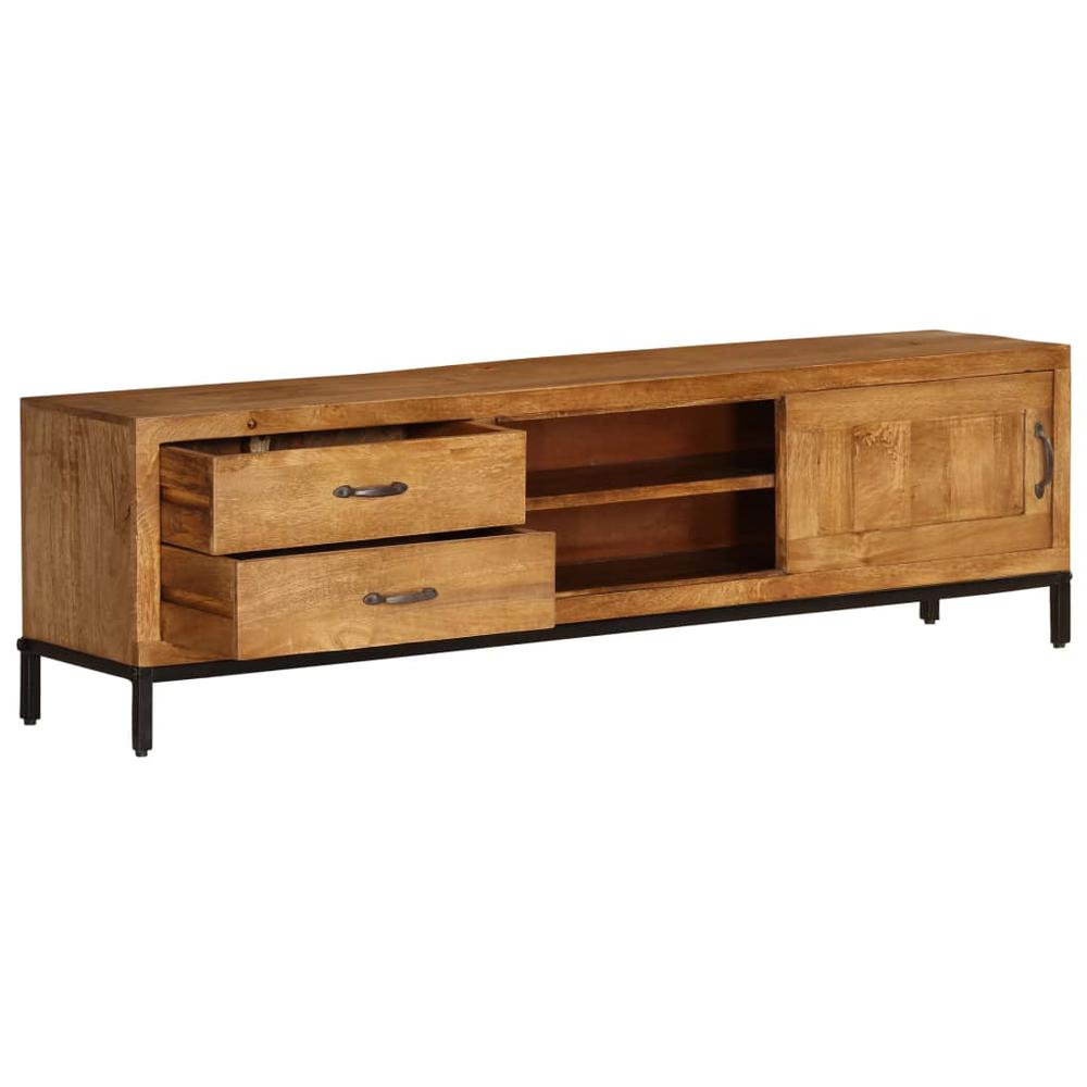 vidaXL TV Cabinet Solid Mango Wood 55.1"x11.8"x15.7", 246786. Picture 6