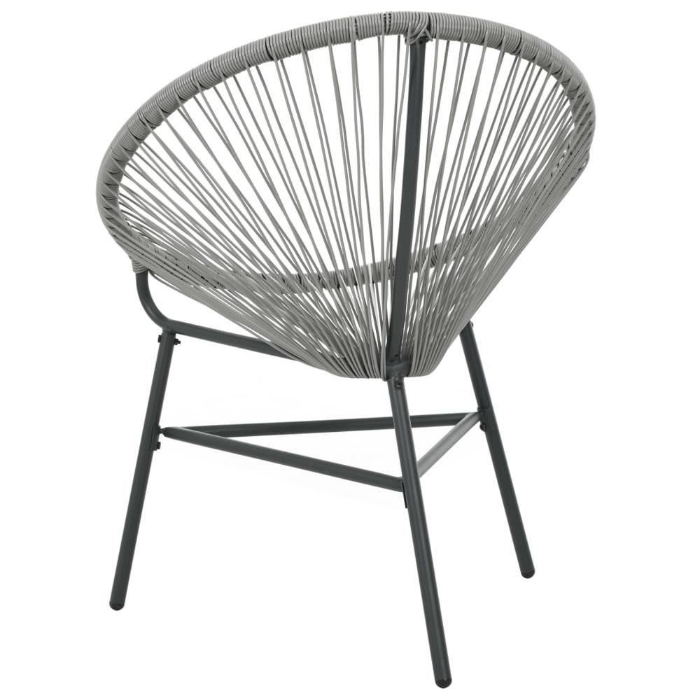 vidaXL Patio Moon Chair Poly Rattan Gray. Picture 5