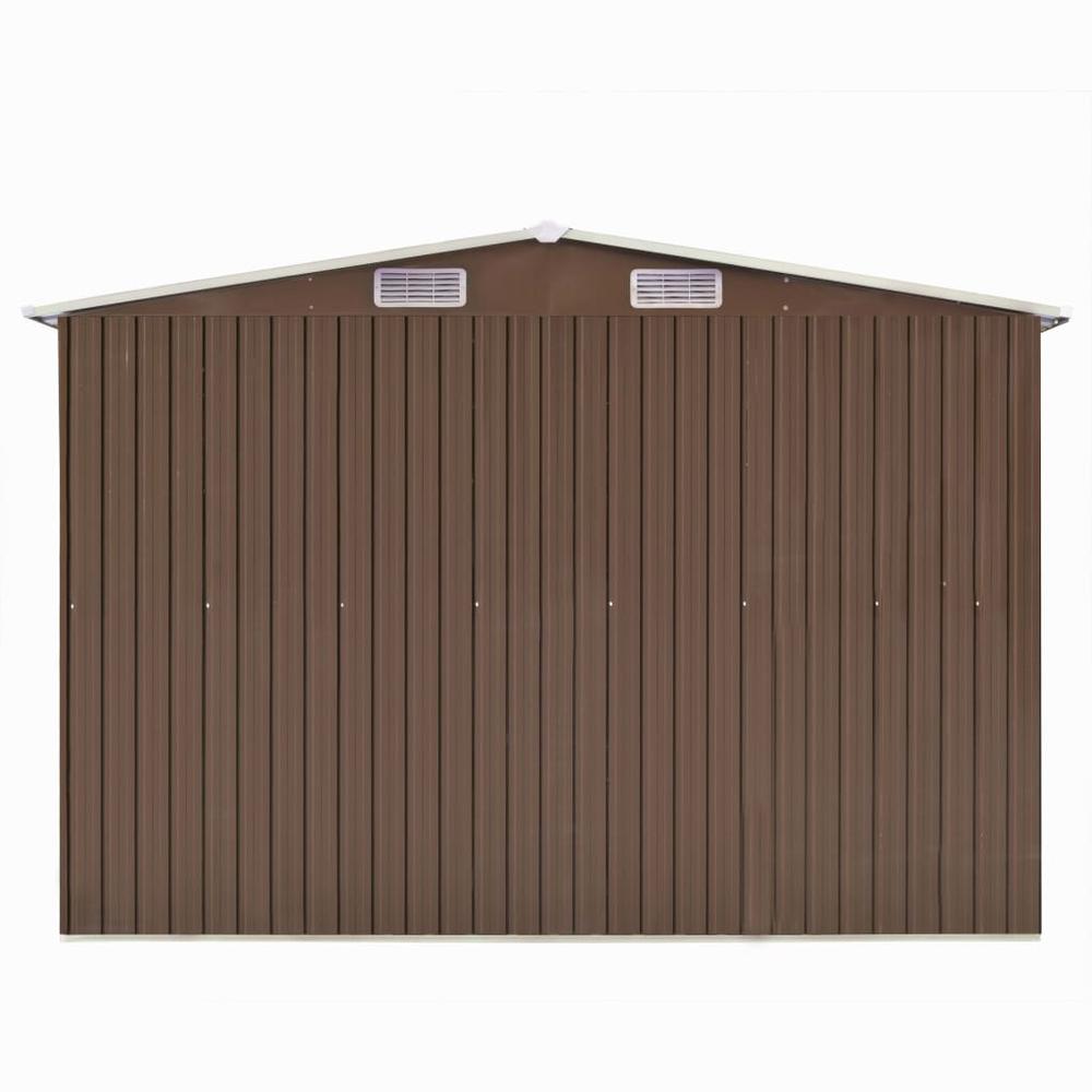 Garden Shed 101.2"x117.3"x70.1" Metal Brown. Picture 2
