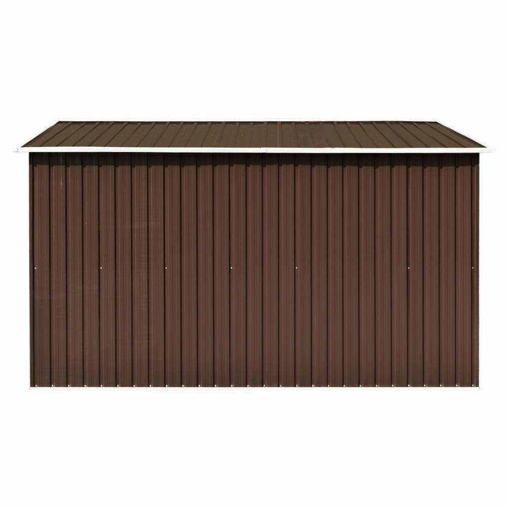 Garden Shed 101.2"x117.3"x70.1" Metal Brown. Picture 3