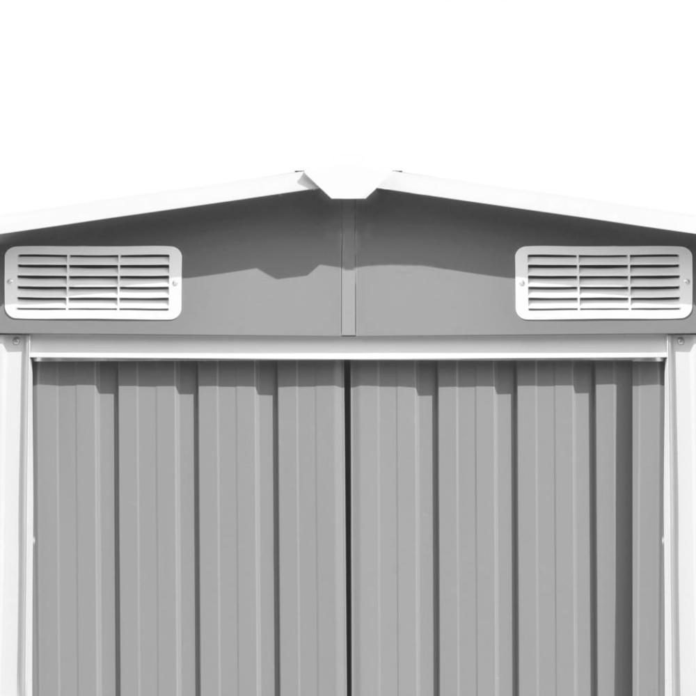 Garden Shed 101.2"x154.3"x71.3" Metal Gray. Picture 4