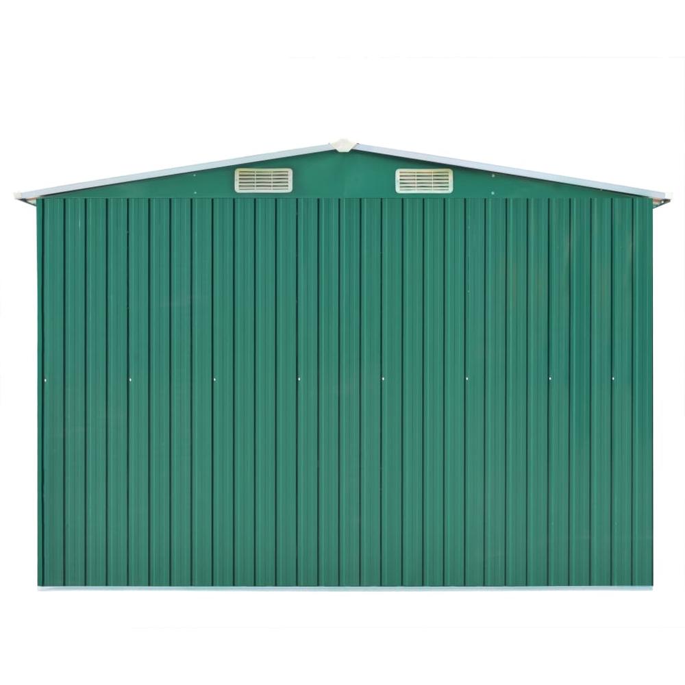 Garden Shed 101.2" x 192.5" x 71.3" Metal Green. Picture 2