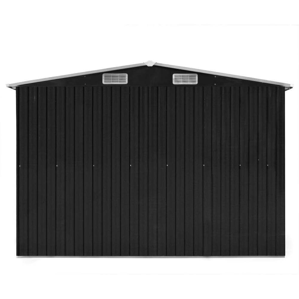 vidaXL Garden Shed 101.2"x192.5"x71.3" Metal Anthracite, 143350. Picture 4