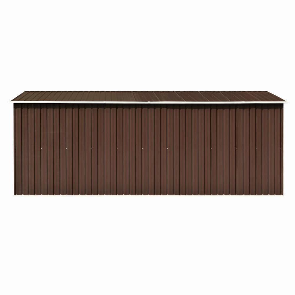 Garden Shed 101.2" x 192.5" x 71.3" Metal Brown. Picture 3