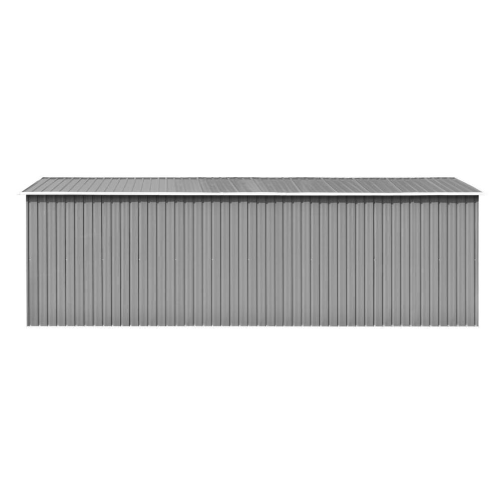 Garden Shed 101.2" x 228.3" x 71.3" Metal Gray. Picture 3