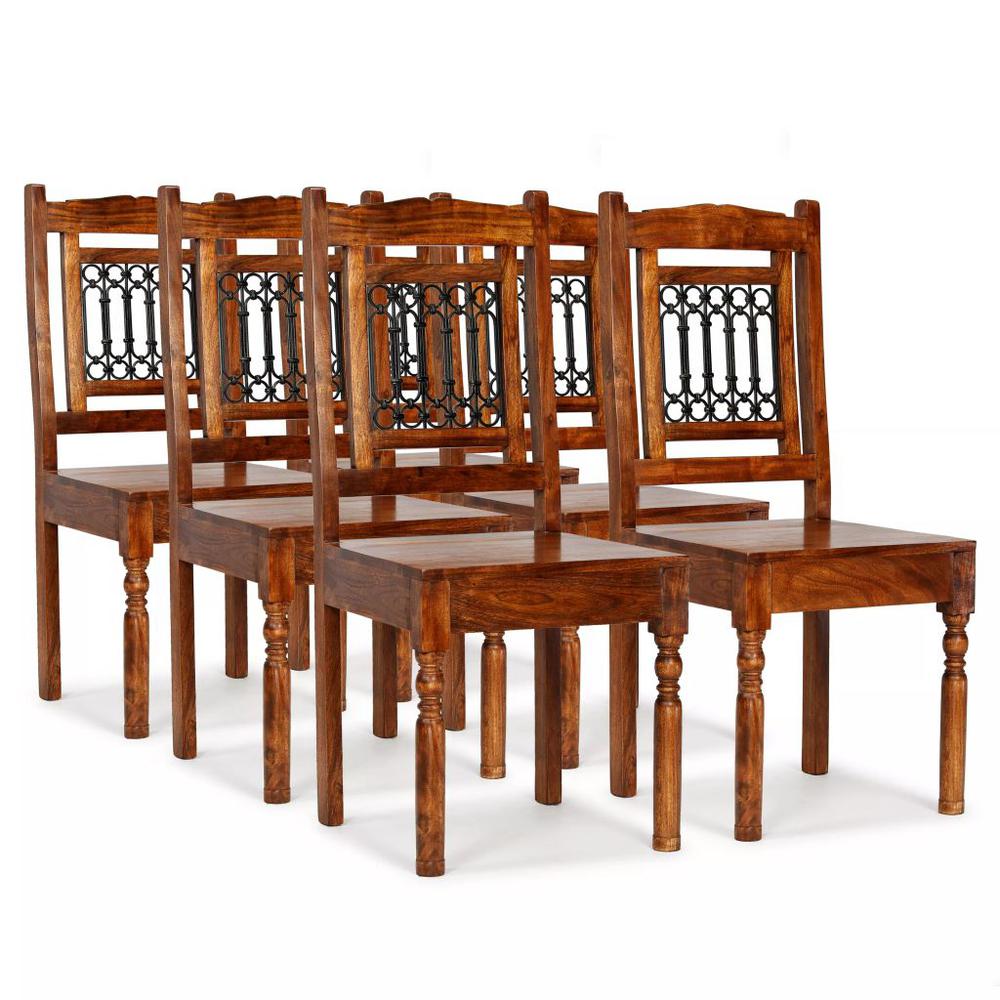 vidaXL Dining Chairs 6 pcs Solid Wood with Sheesham Finish Classic, 275272. The main picture.